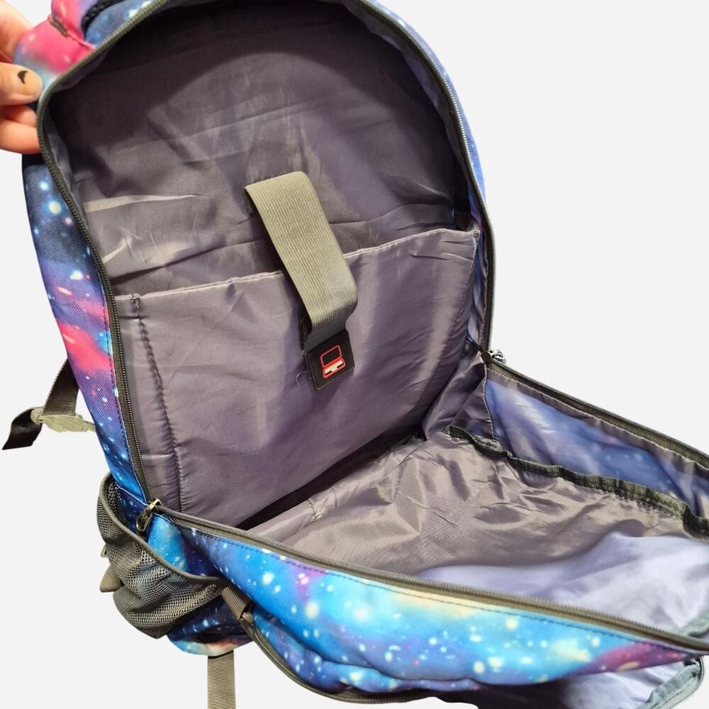 Galaxy Print Multi-Compartment Tech Backpack - Picture 3 of 7